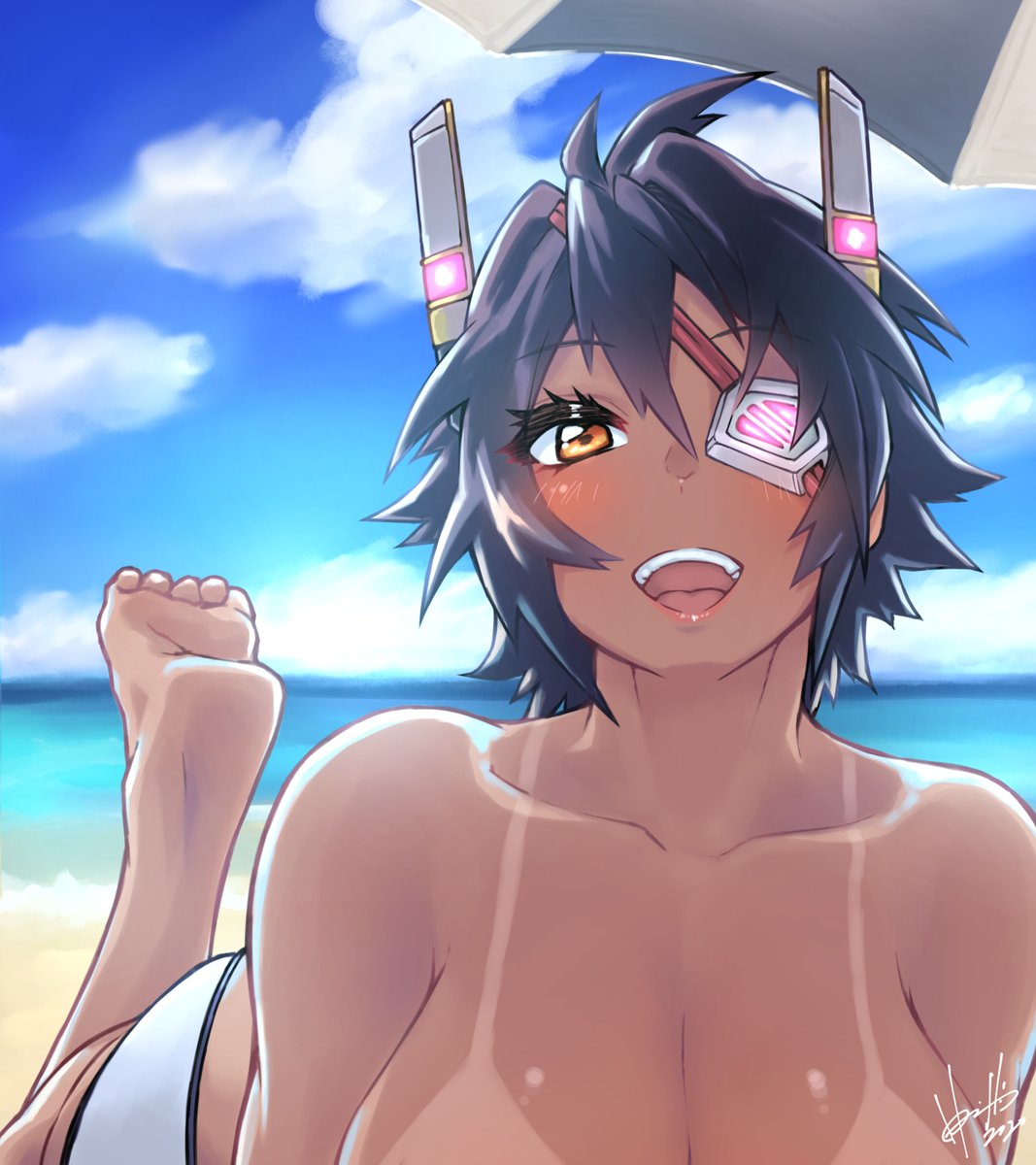 天龍(艦これ) 「#海の日 っぽい天龍ちゃん再掲😏 」|ほりシンのイラスト