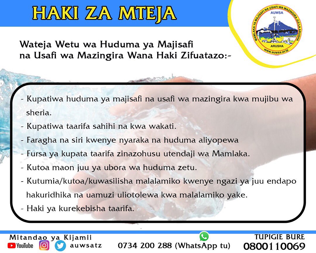 MAMLAKA YA MAJI ARUSHA (@yaarusha) on Twitter photo 