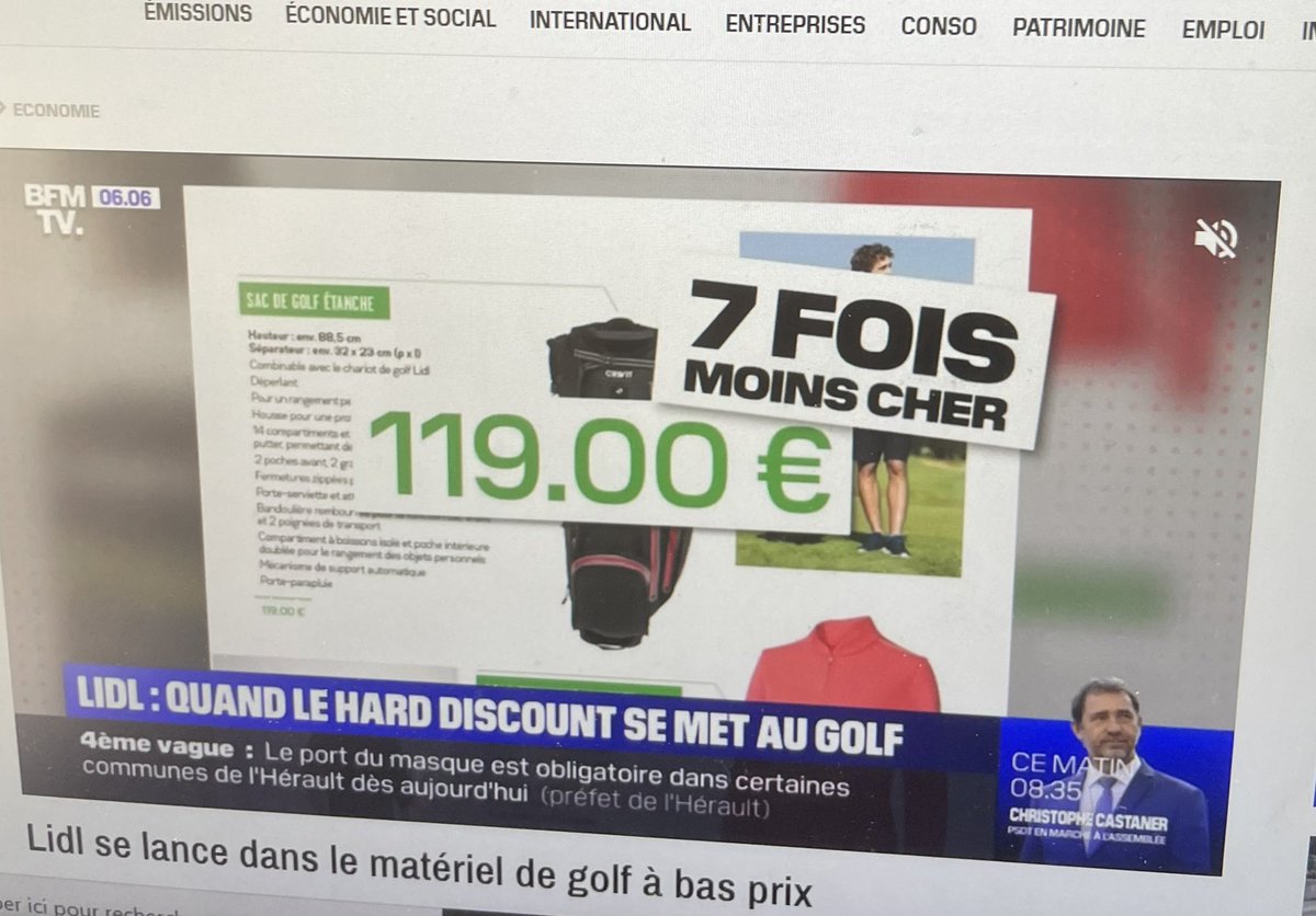 alexschmidlin's tweet photo. Bonjour @BFMTV. A 830euros, c’est un sac complet (sac, clubs, balles et accessoires) que vous trouverez chez @GolfPlus_ ! @juvasso https://t.co/BUuamKokud
