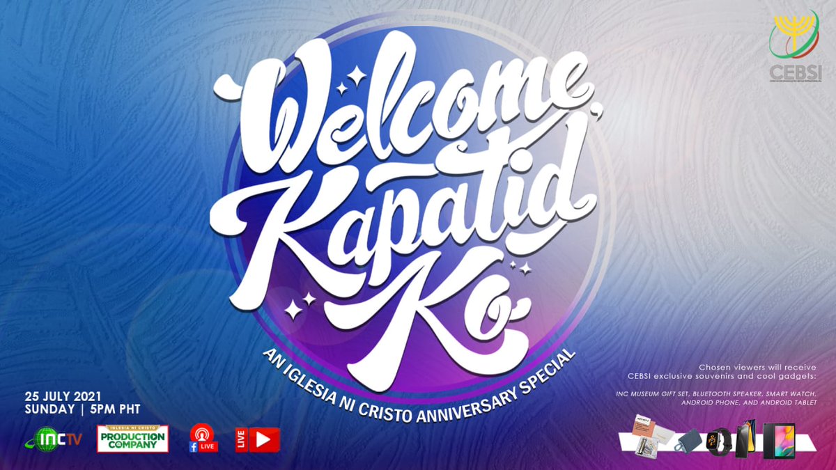 MeINC1914's tweet photo. The Iglesia Ni Cristo will be celebrating its 107th founding anniversary on July 27, 2021, and we are delighted to invite you to celebrate with us. 

Welcome, Kapatid Ko!
An INC Anniversary Special https://t.co/hHXekLU4rB