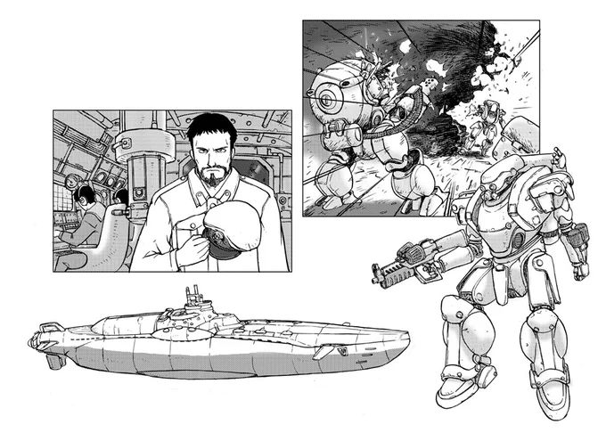 描いたのは20年ぐらい前だったと思う。影響なり意識したデザインがモロに出てる。 