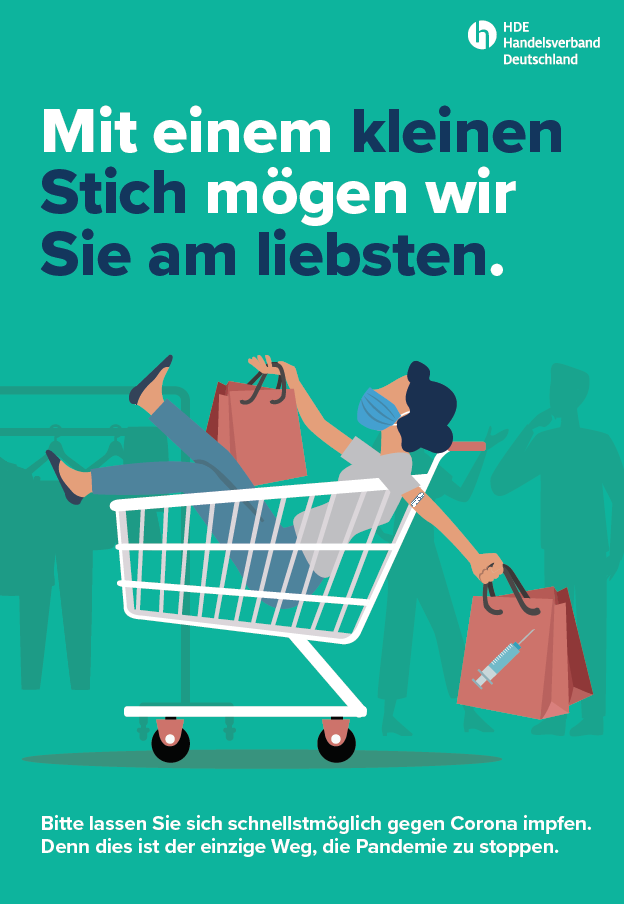 handelsverband's tweet photo. #Corona: #Einzelhandel mit Impfappell an die Bevölkerung - HDE stellt Plakate für Handelsunternehmen bereit #Impfen https://t.co/SJxqplxMLw https://t.co/Q0m8cveEHR
