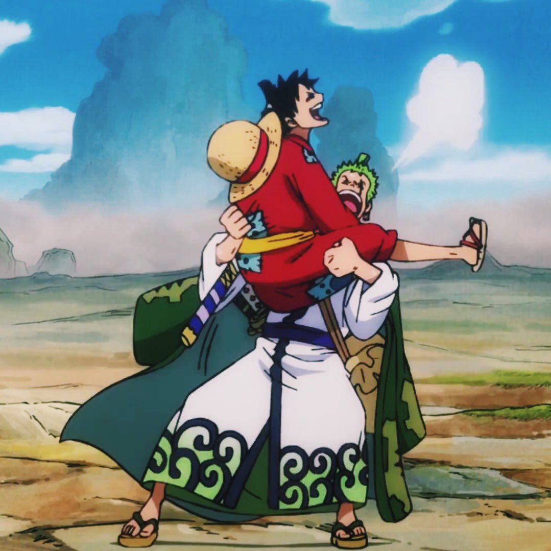 HashiraOMG's tweet image. Zoro and Luffy Friendship so cheerful and happiness with a hug 🤗