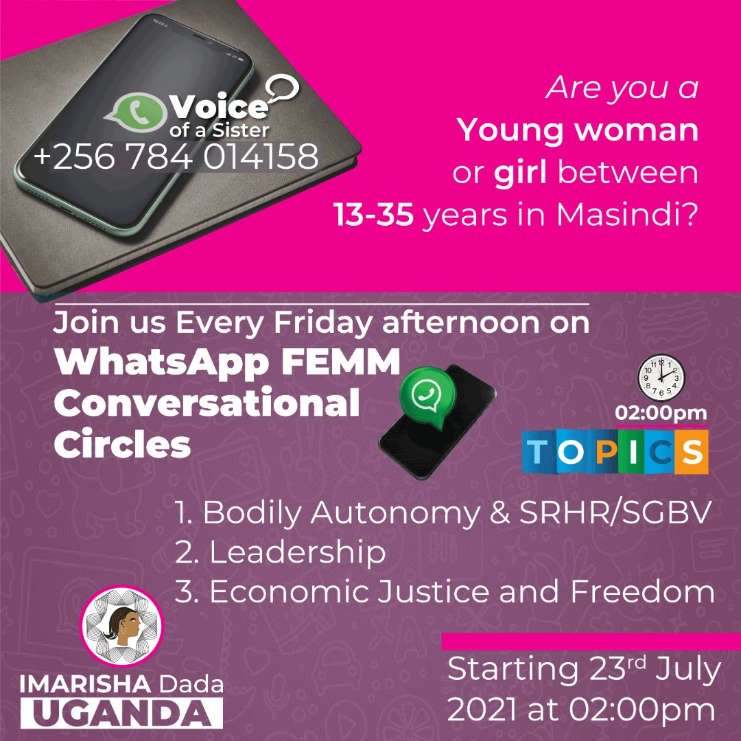 ImarishaDadaa's tweet photo. We are committed to uplift women and girls voices for collective actions to challenge all forms of social-cultural norms that lead to oppression, violence and injustices among women and girls.
#VoiceOfaSister
#TransformAsister https://t.co/0oXrncPLJw