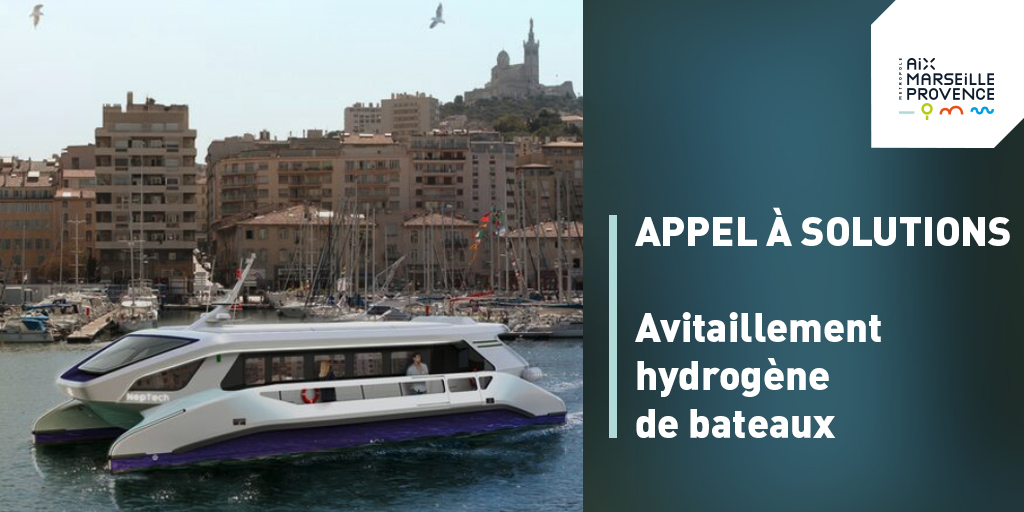 Plateforme d'#innovation 🚀 Appel à solutions ⤵
⚓ <a href="/AMPMetropole/">Métropole Aix-Marseille-Provence</a> souhaite faire émerger des solutions mutualisées d’avitaillement maritime en hydrogène pour plusieurs projets #energie 
📥 Candidatez avant le 20/09 : ow.ly/CYWZ50FAKxE