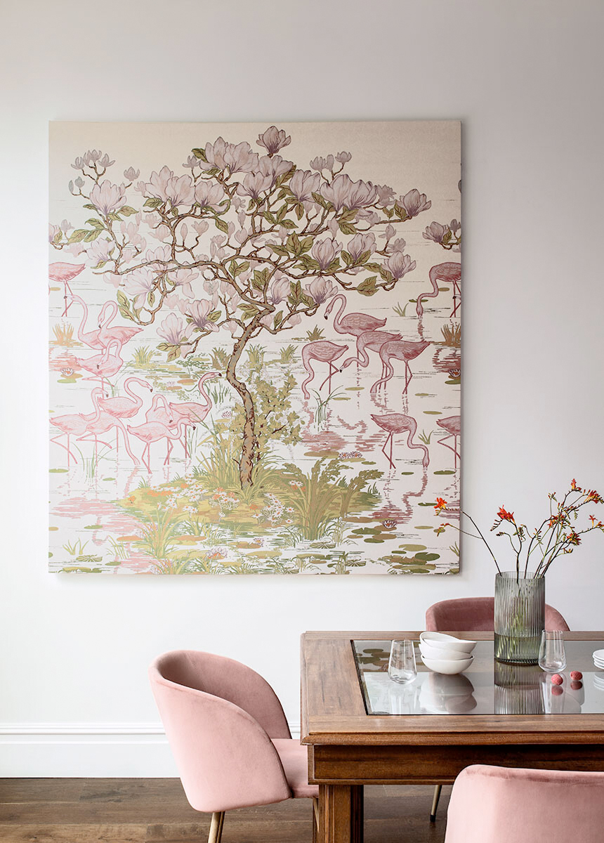 surfaceview's tweet image. Make your home pretty in pink by incorporating a hint of pink here and there. Think pink cushions and throws, or perhaps some elegant pink wall art. Shop here: ow.ly/ZyQP50Fv5Xj

#pinkinteriors #pinkhome #pinkwallart #homeinspo #flamingowallart #WarnerTextileArchive