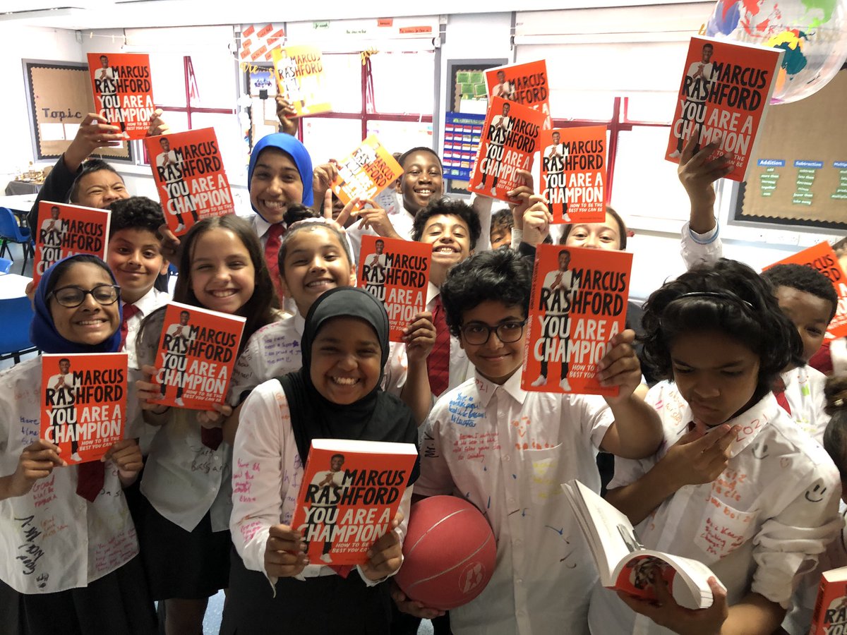 C6Pleasant's tweet photo. Ginormous smiles from our class last week as we received an incredible book by @MarcusRashford to lead us over the summer https://t.co/ho9iAhY3Nx