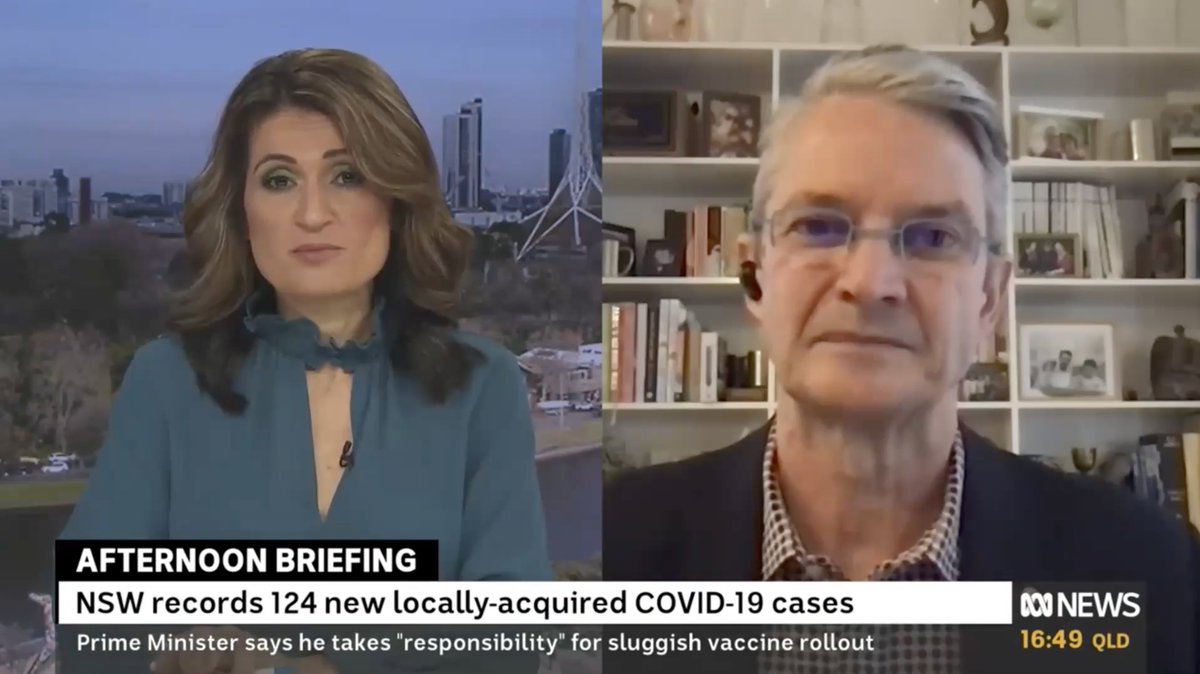 "We need NSW to go to Stage 4 restrictions – Melbourne-like – which our modelling shows, will see an end to this," <a href="/CrabbBrendan/">Prof Brendan Crabb</a> tells <a href="/PatsKarvelas/">Patricia Karvelas</a> #afternoonbriefing existing restrictions have prevented thousands of #COVID19 cases, but stricter controls needed to end outbreak.