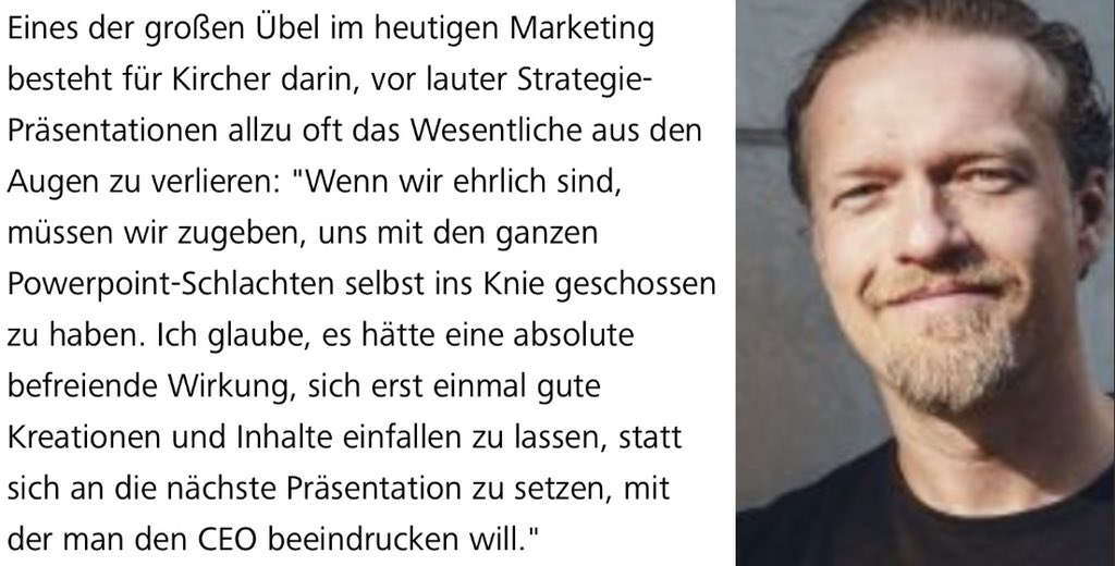 Extrem lesenswertes Interview mit #contentmarketing Vordenker <a href="/lkircher/">Lukas Kircher</a> in <a href="/Horizont/">HORIZONT</a> 👏👍 horizont.net/agenturen/nach…