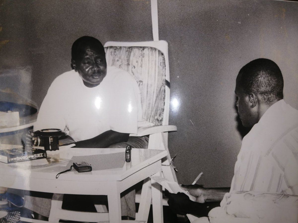 #Flashback 1995 &amp; 1996 here interviewing <a href="/KagutaMuseveni/">Yoweri K Museveni</a> at State House Nakasero and his office at Parliament Building over 1995 constitution and 1996 then impending elections. <a href="/MukiibiH_NV/">Hellen Mukiibi</a> <a href="/rkabushenga/">Snr. Cde. Robert Kabushenga</a> <a href="/BarbaraKaija/">Barbara Kaija</a> <a href="/skaheru/">Simon Kaheru</a> <a href="/Jadwong/">Louis Jadwong</a> <a href="/mkainerugaba/">Muhoozi Kainerugaba</a>
