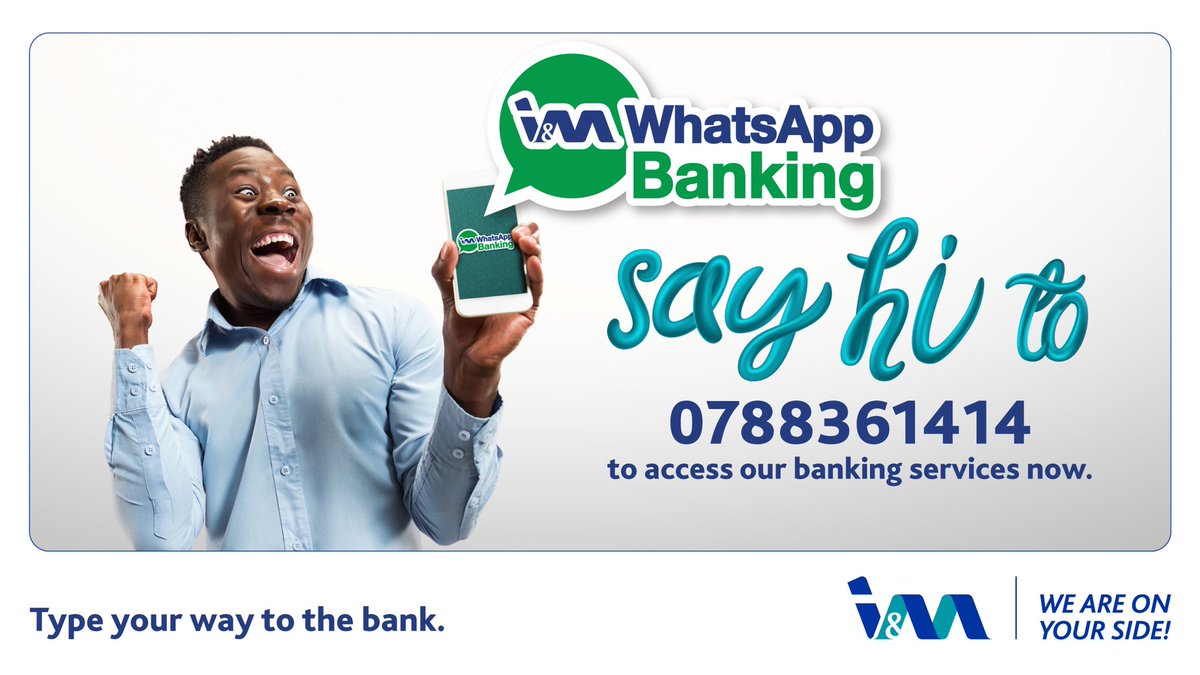 Bank safely! All you need is your phone.

Say ‘Hi’ to 0788 361 414 now to bank in the safety and comfort of your home.