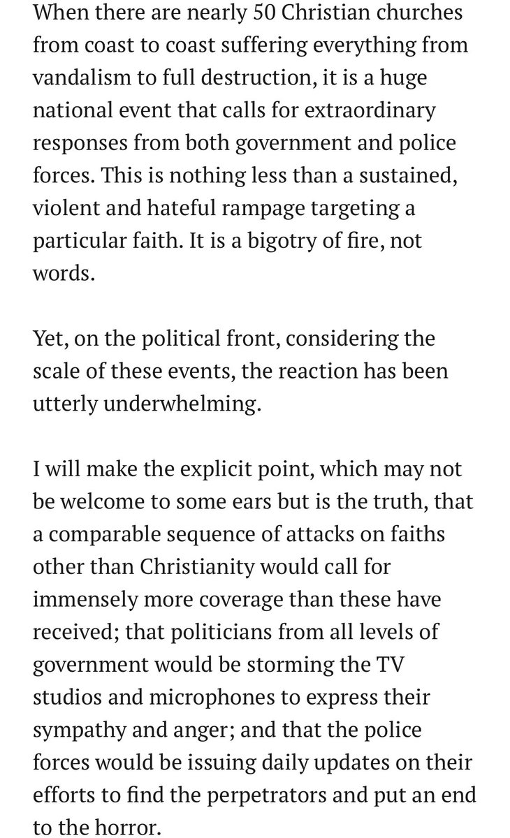 Two alarming phenomena to address: targeted attacks on #PlacesOfWorship and stereotyping of #FaithCommunities. We have all rightly spoken against #antisemitism and #Islamophobia, and we must all speak against the clear phenomenon of #AntiChristianAttacks.
bit.ly/2Twea1M