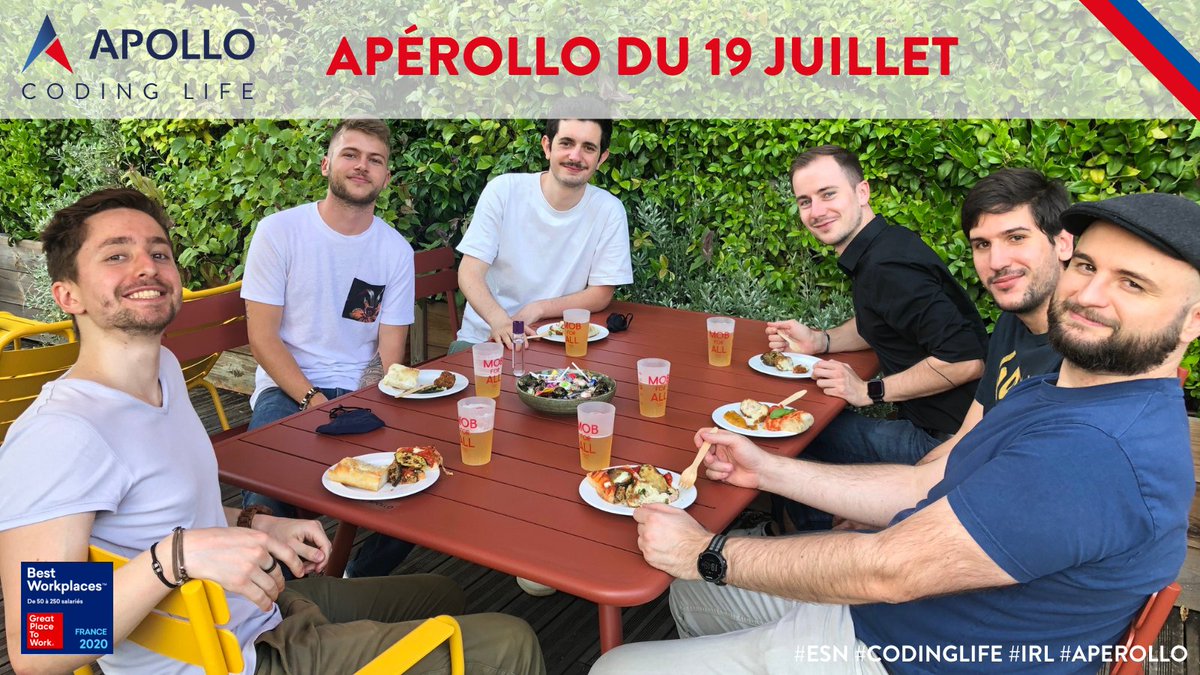 ApolloSSC's tweet photo. 🥂 Ce lundi 19 juillet s'est tenu notre Apérollo... en présentiel ! 🥳

Le rooftop du MOB Hôtel nous a accueillis pour célébrer nos retrouvailles... cela faisait longtemps que les Apollo ne s'étaient pas trouvés tous ensemble !

Vive la #Coding Life 😎https://t.co/7kBmtqUjso https://t.co/4GdvI810g9