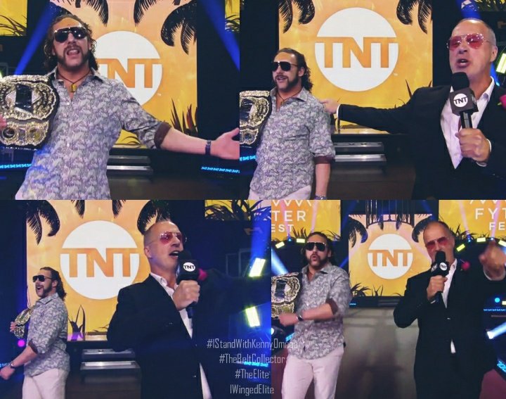 1WingedElite's tweet photo. The Elite 💫👊 #SuperELITE @KennyOmegamanX @The_BigLG @MachineGunKA #AEW #MachineGunKarlAnderson #DaddyDangly #KennyOmega #AEWFyterFest https://t.co/j6OA0qM3lx