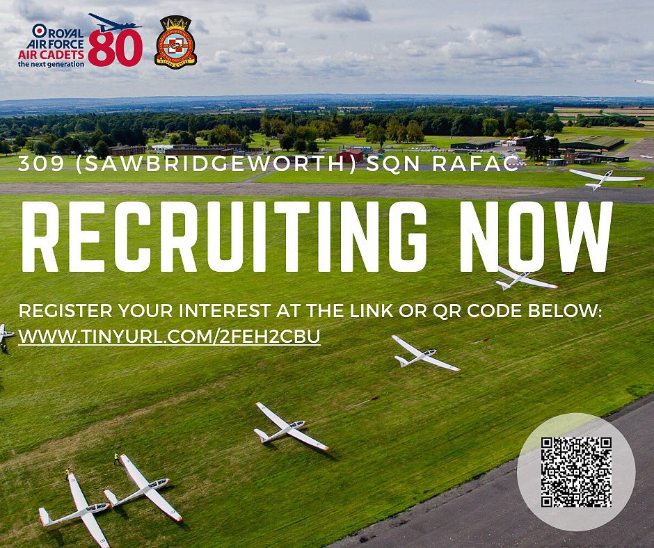 309atc's tweet image. Interested in joining the @aircadets? ✈️ 309 (Sawbridgeworth) Sqn will be holding a recruitment evening tomorrow. To book a place, or register your interest in joining in future, complete the form here: tinyurl.com/2feh2cbu 
 #aircadets