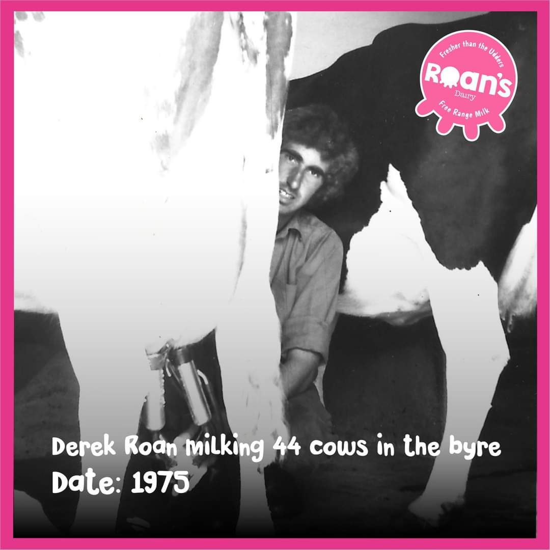#ThrowbackThursday where we will look back at the 6th generations of our family run dairy farm.

First up is Derek Roan, also known to the 6th generation as Papa Roan. This is him back in 1975 milking just 44 cows in the byre.🐄
#teamdairy #familyfarm #RoansDairy