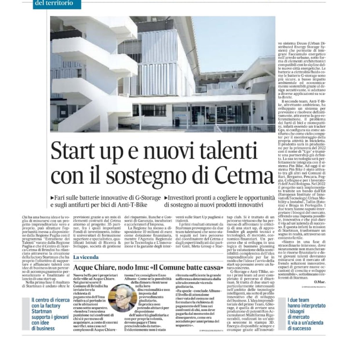 𝗦𝘂 𝗡𝘂𝗼𝘃𝗼 𝗤𝘂𝗼𝘁𝗶𝗱𝗶𝗮𝗻𝗼 𝗱𝗶 𝗣𝘂𝗴𝗹𝗶𝗮 𝘀𝗶 𝗽𝗮𝗿𝗹𝗮 𝗱𝗲𝗹𝗹𝗲 “𝗻𝗼𝘀𝘁𝗿𝗲” 𝘀𝘁𝗮𝗿𝘁𝘂𝗽 𝗚-𝗦𝘁𝗼𝗿𝗮𝗴𝗲 𝗲 𝗔𝗻𝘁𝗶-𝗧-𝗕𝗶𝗸𝗲
<a href="/FStartman/">Factory Startman</a>
#accelerazione #innovazione #strategia #business #marketing #team