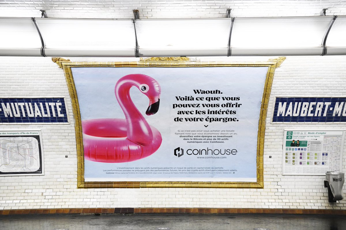 Coinhousefr's tweet photo. Découvrez notre nouvelle campagne d’affichage dans le métro parisien ! #coinhouse #frenchstartup #laboutiquesansinterets #cryptosforall https://t.co/28fLxrkgxK