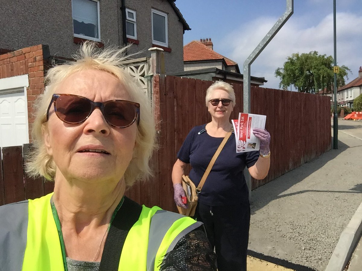 Cllr Anne Hetherington our with former Cllr Gladys Hobson delivering newsletters and chatting to our residents