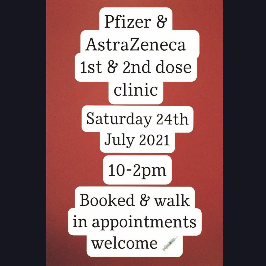Need your 1st or 2nd vaccine? Call down and see us on Saturday! 💉 Booked and walk in appointments welcome, to book please call 0161 947 0770. Lines are open 8am-6pm, Monday-Friday. *There must be 8 weeks between your 1st & 2nd vaccines*