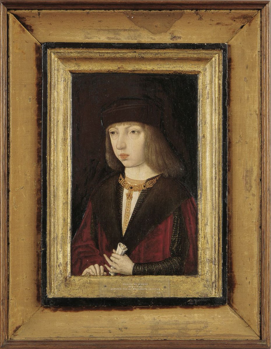 OldPortraiture's tweet photo. Born #OnThisDay in 1478: #PhilipofAustria (1478-1506), Duke of Burgundy, King of Castile 

Portrait by Master of the Legend of the Magdalen (act.  1480-1537), ca. 1492-4

#PhilipI #FilipeI #PhiliptheFair #PhilippeleBeau #FilipsdeSchone #Habsburg #ChildrenInArt https://t.co/EtSJ0d47fM