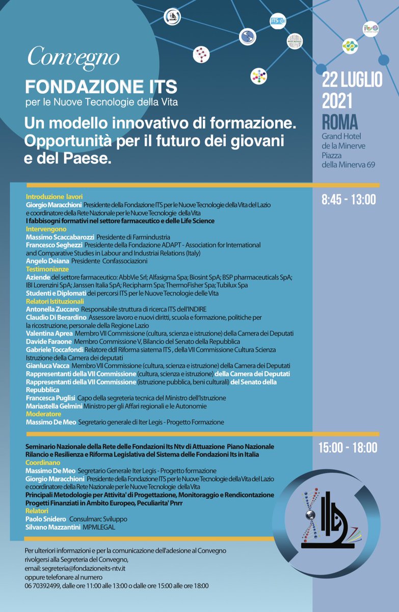 francescoseghez's tweet photo. Oggi a Roma con Fondazione ITS per le nuove tecnologie della vita e con @FarmindustriaTW per parlare di ITS e delle loro prospettive di crescita. https://t.co/xwltjDGciq