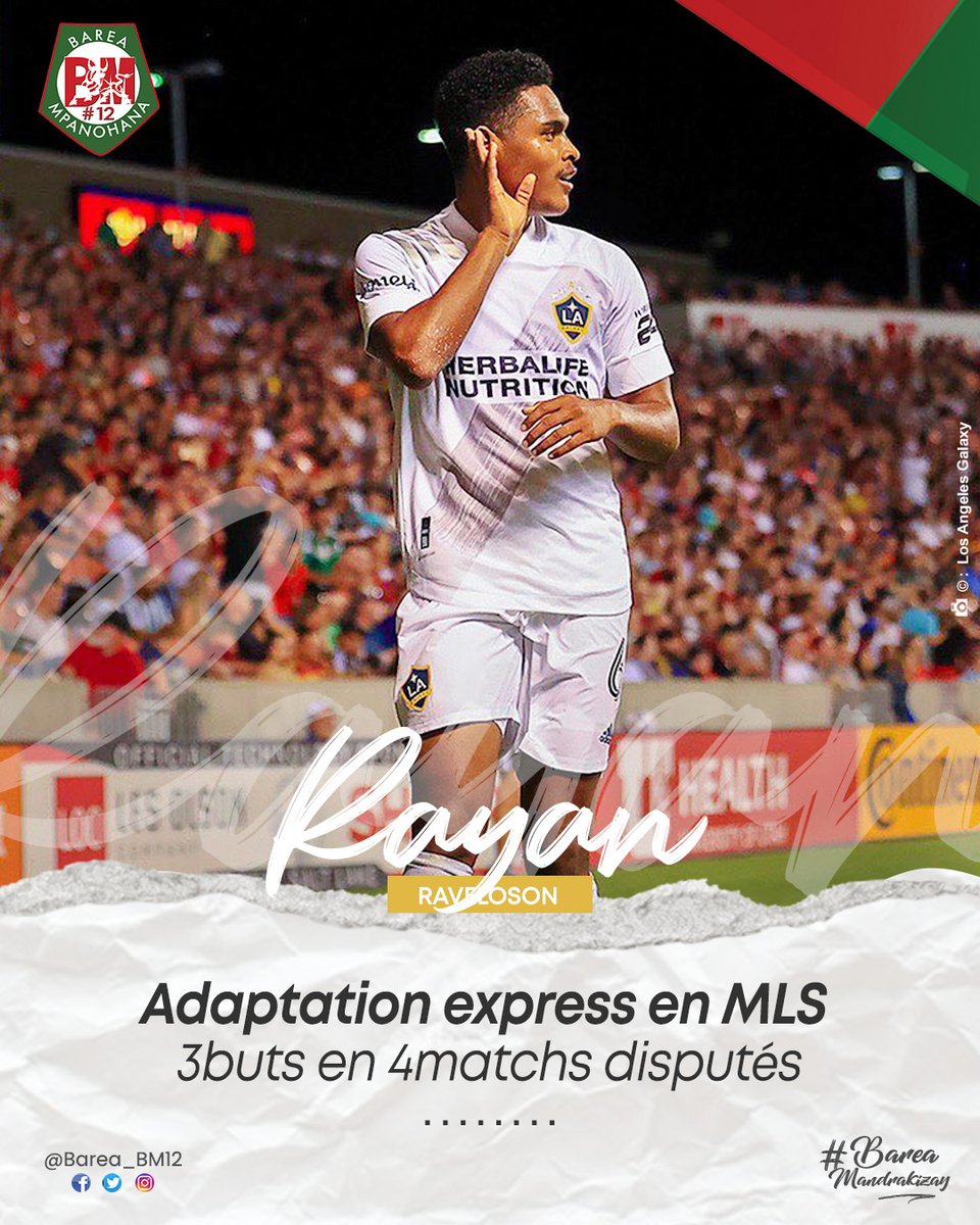 Barea_Bm12's tweet photo. 🔵 Adaptation express en MLS de #Rayan "Revolution" 😅 comme disait les commentateurs aux States 🇺🇸
Pour la troisième fois de suite, notre international #Malagasy 🇲🇬 a marqué un but qui a permis @LAGalaxy d'obtenir le match nul face à Real Salt Lake (2-2). #AlefaRayan ❤️💚 https://t.co/jnxtBogRGF