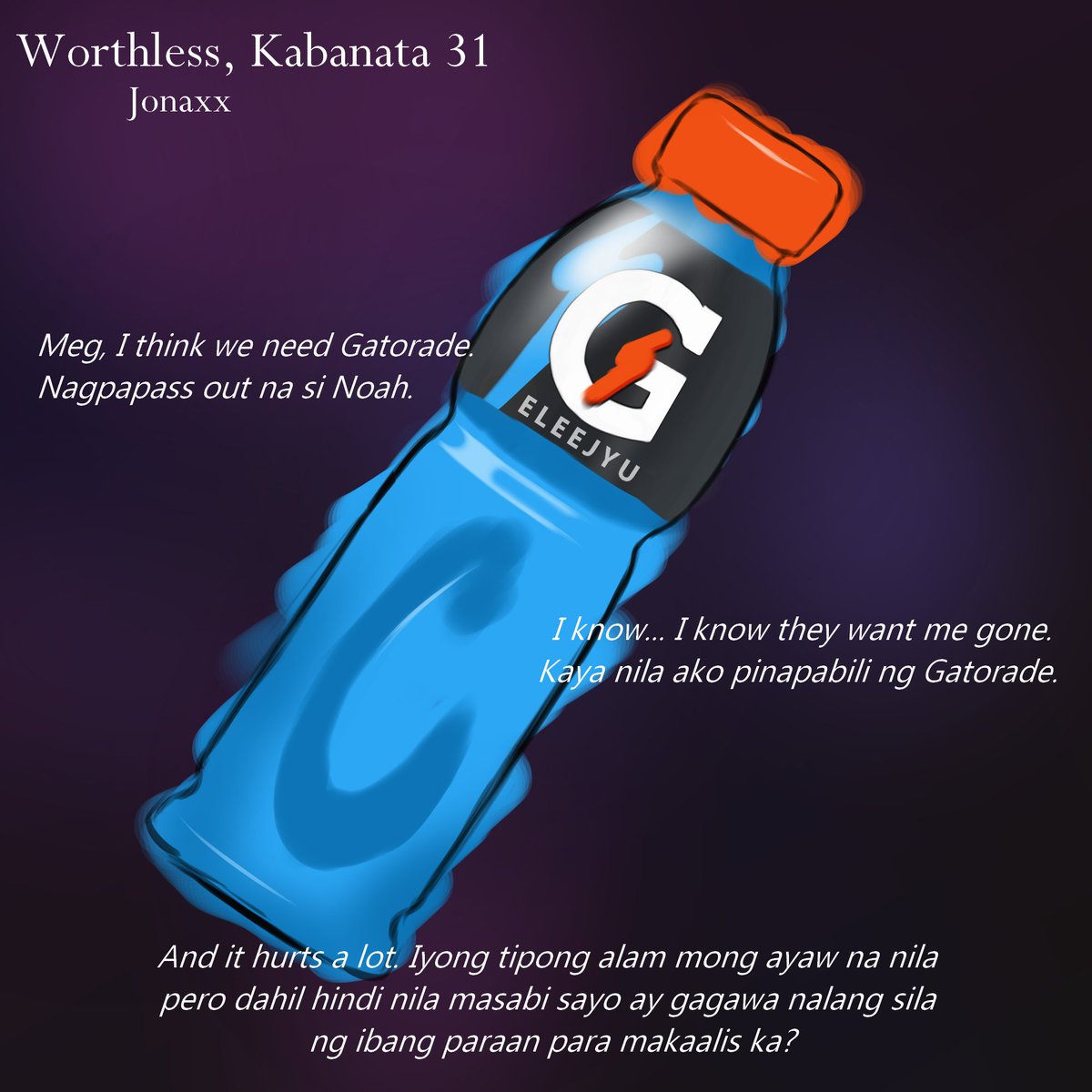 eleejyu's tweet photo. Gatorade. #7thNoGanNiversary 

(singit ko lang during breaktime)
#Worthless #NoGan #jslartist #jonaxxstorieslover #jonaxxfanart #artph https://t.co/9PHCL2I4Cx