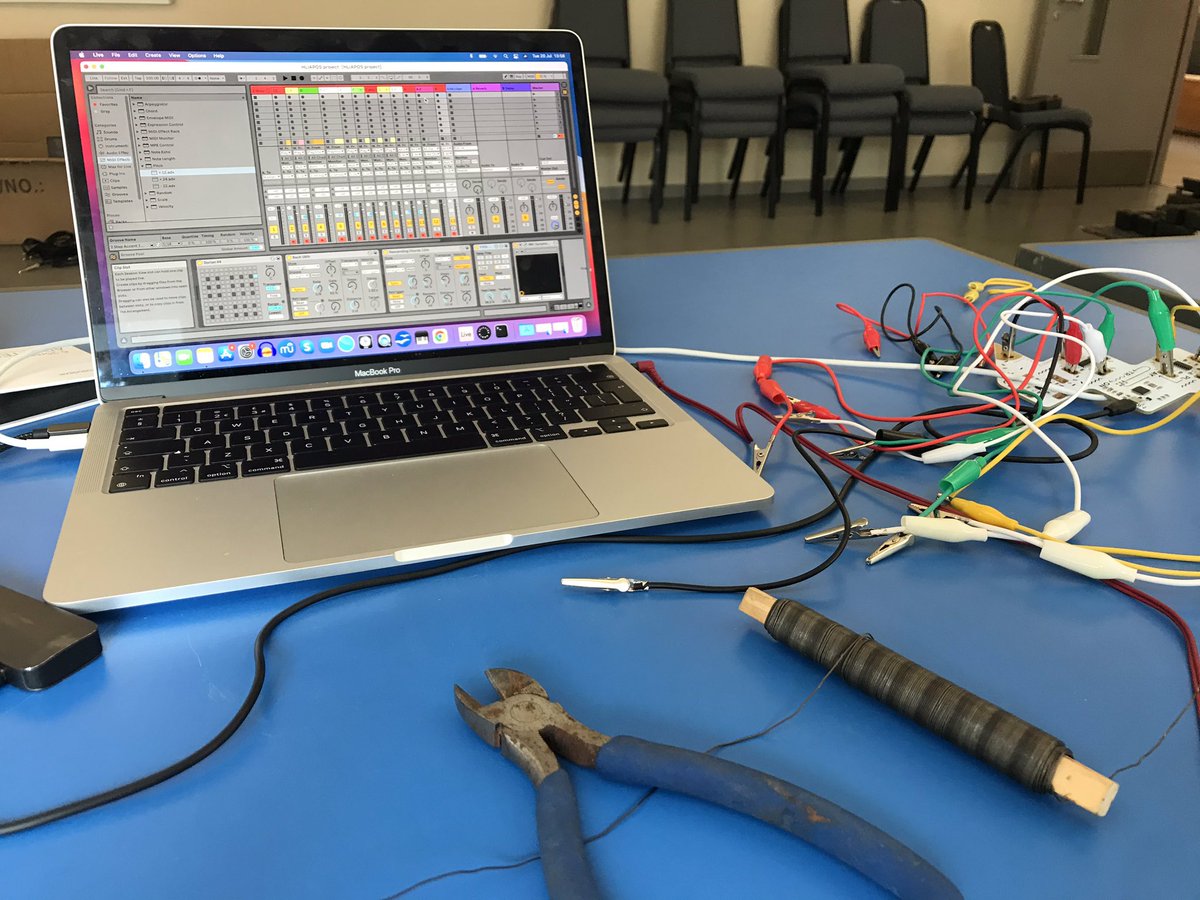 jovanabackovic's tweet photo. Building an interactive sound circuit for @FullyBookedNow #howlongisapieceogstring show. Super fun! #electronic #interactivetheatre #interactivesound https://t.co/f4Y0J3lgAe