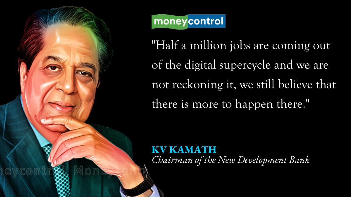 moneycontrolcom's tweet image. "Half a million jobs coming out of the digital supercycle and we are not reckoning it," says KV Kamath to @chandrarsrikant 👇

Read the full interview at: moneycontrol.com/news/business/… 

#1991Reforms #KVKamath #Jobs