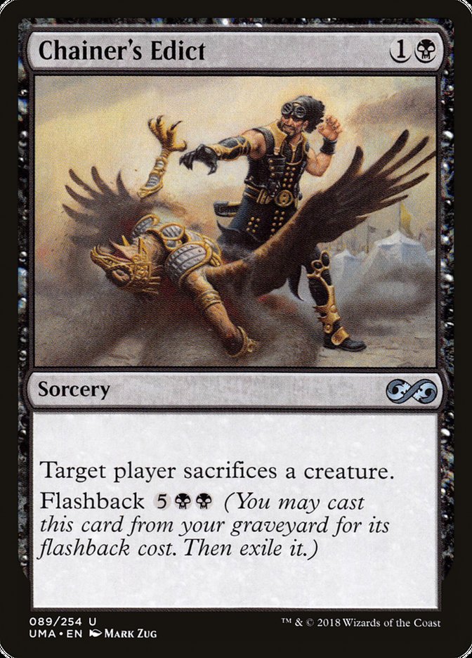 TheR3dMage's tweet photo. @Mengu09 I can actually raise you: you can get printings of Chainer's Edict with all *four* rarity colors, including Mythic, but the ones with the rare and mythic symbols are promos, where I would argue the rarity is "promo" rather than "rare" or "mythic". https://t.co/udckExH9lS