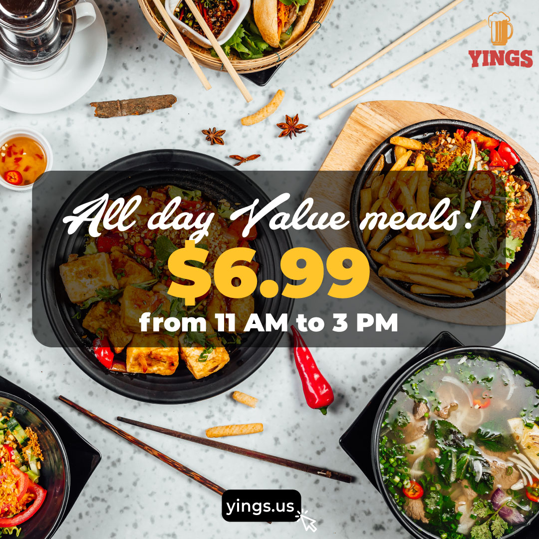YingsRestroBar's tweet photo. Combo will be served with a Main Course(choose from 33 options) + An Egg Roll + Plain Fried Rice + Wonton Soup 
order from https://t.co/BIXzcTMNmr https://t.co/vAQSKgPsCU