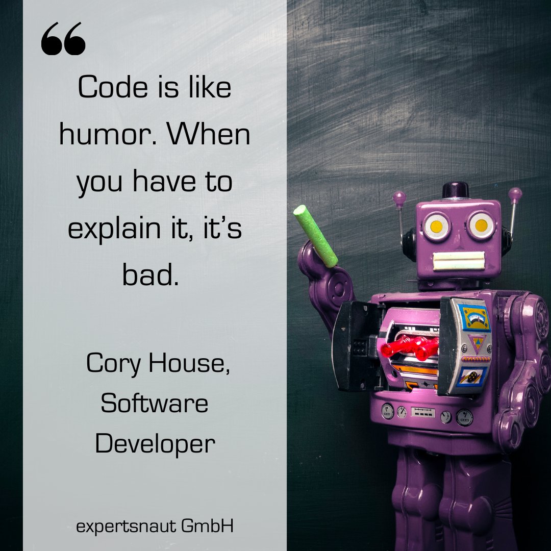 expertsnaut's tweet photo. Zum Start ins Wochenende, dieses Mal eine Weisheit aus dem Bereich der Programmierung! 🙂
#expertsnaut #nautitus #expertscentric #experts #softwarenaut #ITsocialenterprise #beyondprofit #purposedriven #ourteamforyou #alwayslearning #knowledge #weekend https://t.co/WgZjZUAYiL