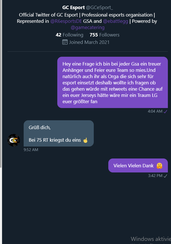 OhreyL's tweet photo. Danke an @GCeSport_  für die Möglichkeit!!!
#GCLIEBE 
passend heute zur GSA gl hf gegen @Rogue  ich werde euch wie immer unterstützen: @Jay_R6s @KojiR6 @QurlyR6 @TheLegendSushi @Paiin0_Twitch macht ihr
Und @AgOnYr6s sei nicht so salzig .
RT apprecaidet thx 🥶🥵 https://t.co/XNbFWNc89A