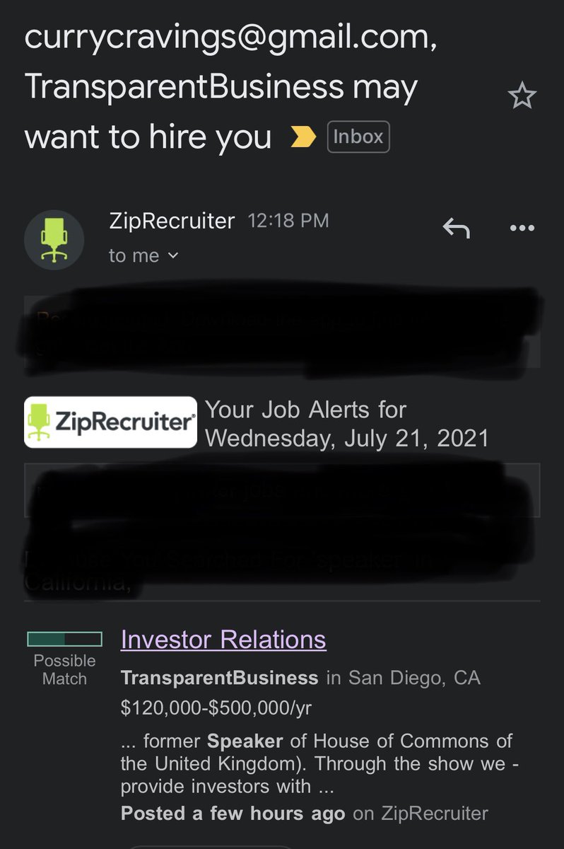 CurryCravings's tweet image. Another #aifail #algorithmfail.
@ZipRecruiter.