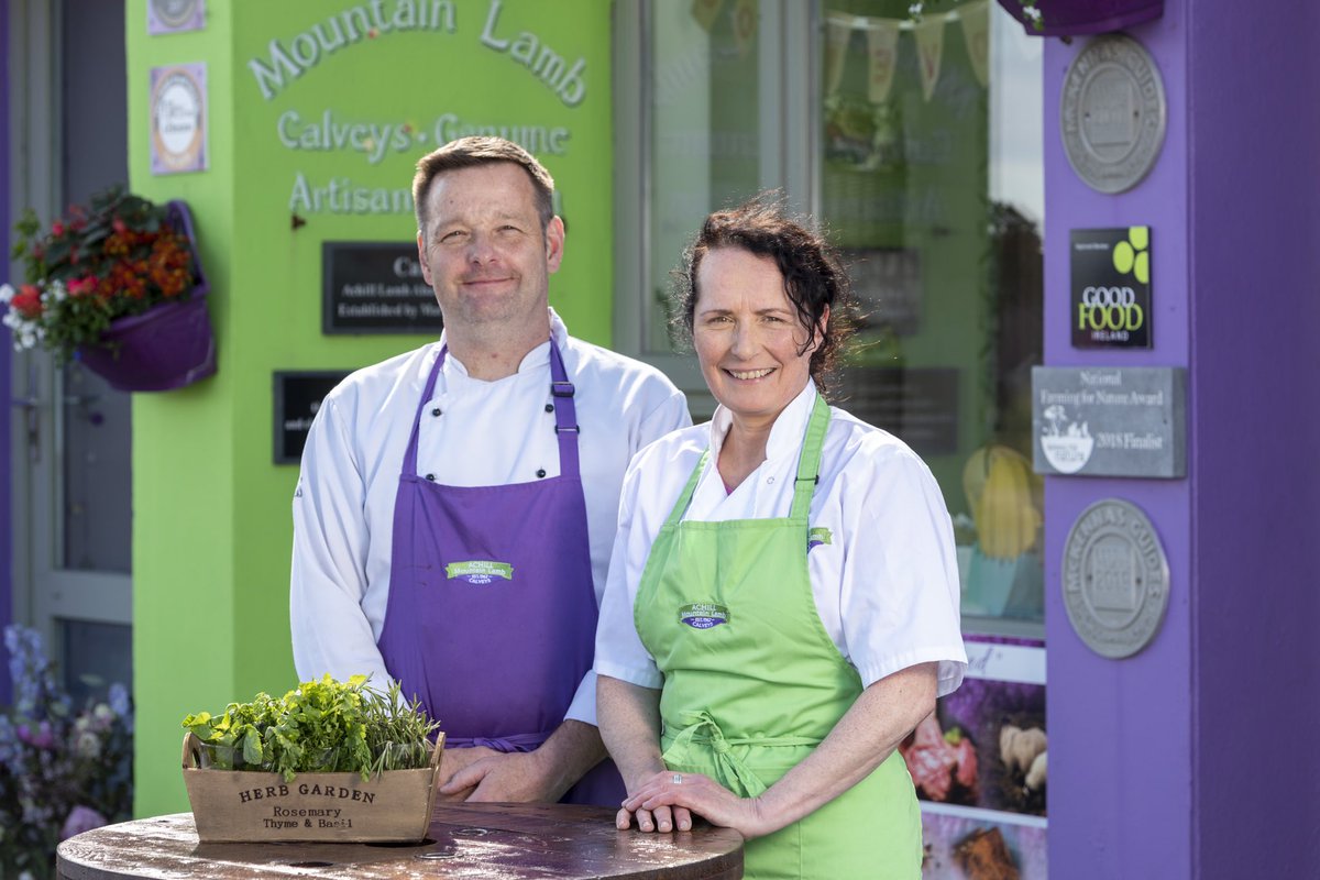 AchillMtnLamb's tweet image. Introducing Gráinne &amp;amp; Pete the friendly faces of our Farmstore. Pete joined the team in June and has already become a firm favourite with customers.
Pete is enroute to @laroussefoods1 with an additional order. Thank-you chefs Achill Lamb is certainly in demand☘️
#thisisirishfood