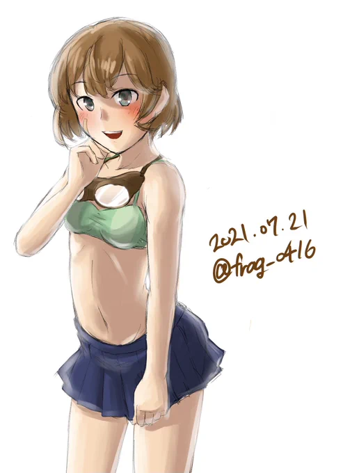 「提督、早く早く!一緒に行きましょう?」#艦これ版深夜の真剣お絵描き60分一本勝負#艦これ版真剣お絵描き60分一本勝負_20210722 