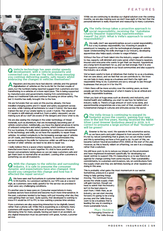 thevellagroupUK's tweet photo. #ICYMI: Marc Holding, Managing Director, featured in the latest issue of @ModInsuranceMag.

He spoke about the #digitialisation of the industry, and how the popularity of #electricvehicles will see the Group grow further.

Read it here 👉 https://t.co/BbYZYJK9je https://t.co/wBWMq8sX2b