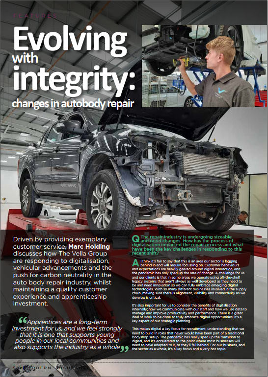 thevellagroupUK's tweet photo. #ICYMI: Marc Holding, Managing Director, featured in the latest issue of @ModInsuranceMag.

He spoke about the #digitialisation of the industry, and how the popularity of #electricvehicles will see the Group grow further.

Read it here 👉 https://t.co/BbYZYJK9je https://t.co/wBWMq8sX2b