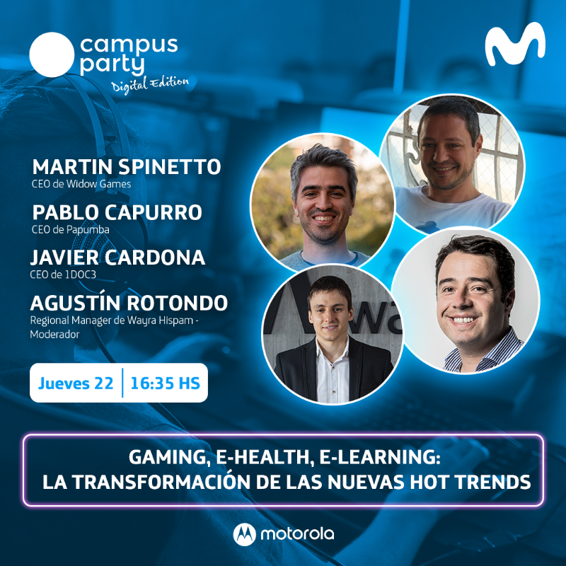 TigoUruguay_'s tweet photo. ¡ES HOY! CHARLA IMPERDIBLE en @campuspartyuy presentada por Movistar 📢
“La Transformación de las Nuevas Hot Trends” de la mano de increíbles profesionales de la región.
@mspinetto | @pablocapurro | @jcardona78 | @agrotondo
HOY JUEVES 22 a las 16:35 hs. ¡Sumate! #cpdelatam