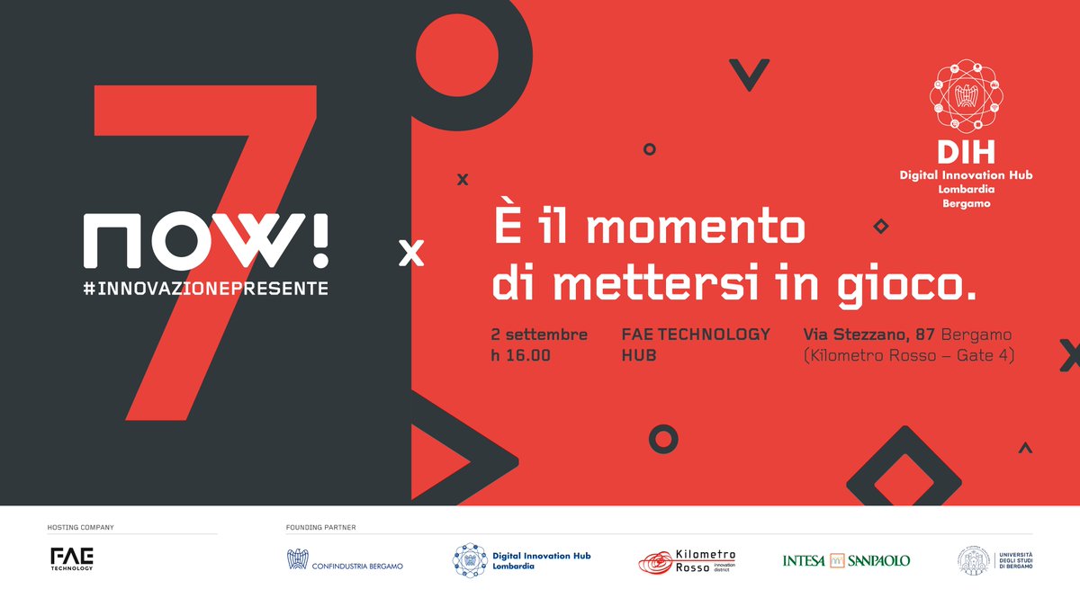 Confindustria Bergamo (@confindustriabg) on Twitter photo Il 2 settembre alle ore 16.00 presso il <a href="/FaeTechnology/">FAE Technology</a> Hub si terrà il settimo appuntamento di Now! l'evento organizzato dal Digital Innovation Hub Bergamo per esplorare le opportunità della #digitalizzazione.
Iscriviti qui: bit.ly/3yTcRZK Il 2 settembre alle ore 16.00 presso il <a href="/FaeTechnology/">FAE Technology</a> Hub si terrà il settimo appuntamento di Now! l'evento organizzato dal Digital Innovation Hub Bergamo per esplorare le opportunità della #digitalizzazione.
Iscriviti qui: bit.ly/3yTcRZK