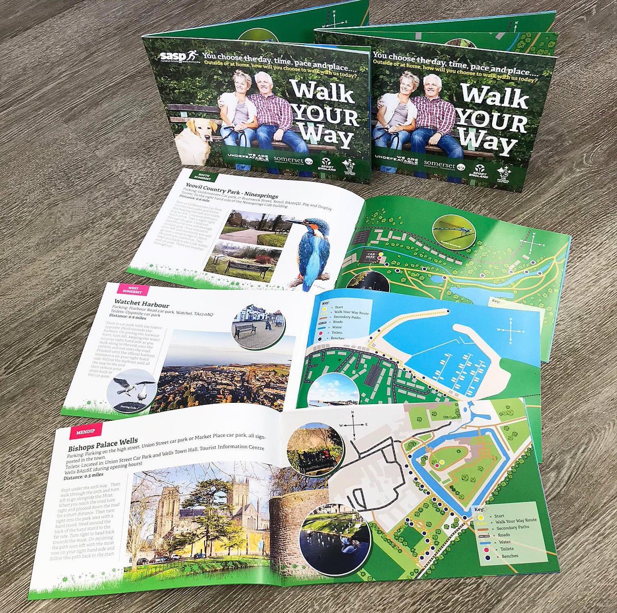 GlyderLtd's tweet photo. Just finished another fun project for Somerset Activity &amp; Sports Partnership @SASPsomerset . 'Walk your way' is 10 beautiful Somerset routes designed with age and mobility in mind. Still love doin' me' maps ! x
#glyder #graphicdesign #print https://t.co/ZcvGvGx7ah