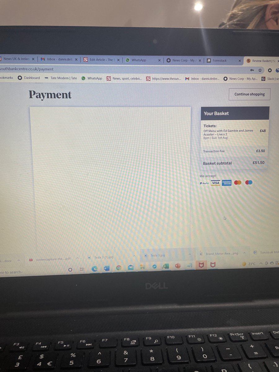 danniblaire's tweet photo. @southbankcentre stuck on this page for ages now and not able to pay? Unsure if we’re getting these tickets or not…. https://t.co/3jUIXgfjJl