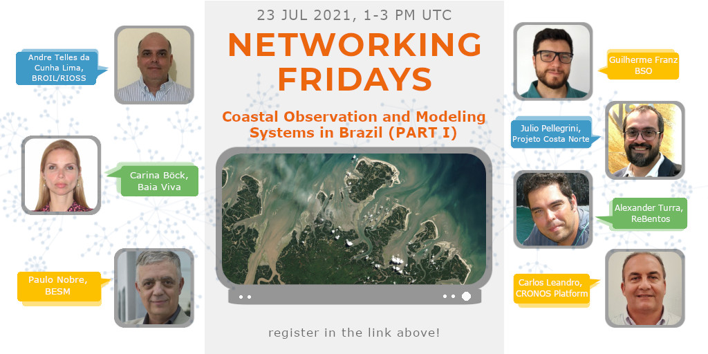AIRCentre_org's tweet image. Don’t miss part 1 of next #netfridays on the 23rd July, with speakers: A. Telles da Cunha Lima (BROIL/RIOSS), C. Böck (Baia Viva), P. Nobre (BESM), G. Franz (BSO), J. Pellegrini (Projeto Costa Norte), A. Turra (ReBentos) &amp;amp; C. Leandro (CRONOS Platform)👉 bit.ly/3xXs4cj
