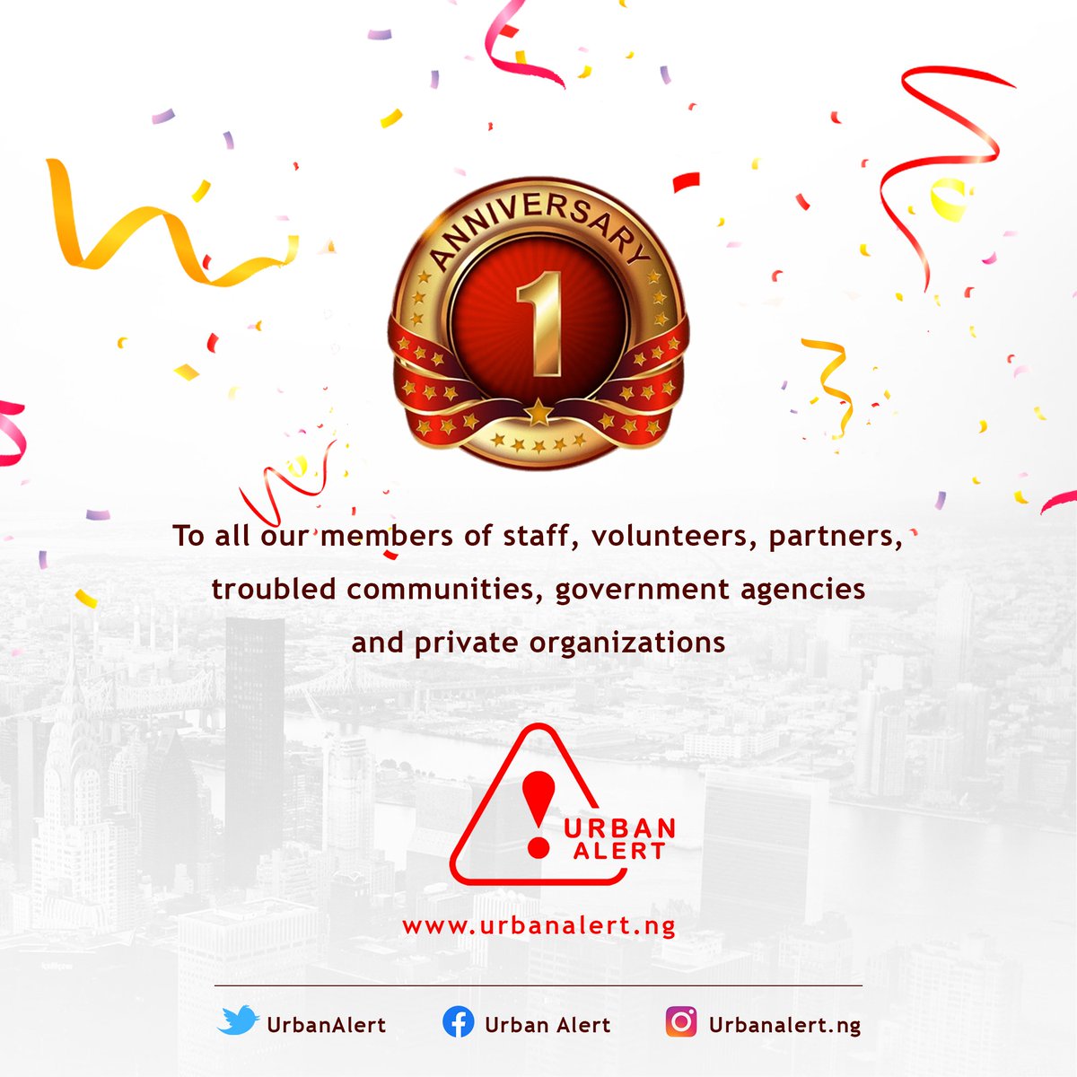 UrbanAlert's tweet photo. As we mark our 1st Anniversary, we thank the team and our volunteers through whose efforts we have impacted individuals and communities in ensuring that public offices work for all and sundry. 

We look forward to impactful years ahead.

#UrbanAlertAT1 https://t.co/7YtWadnpep