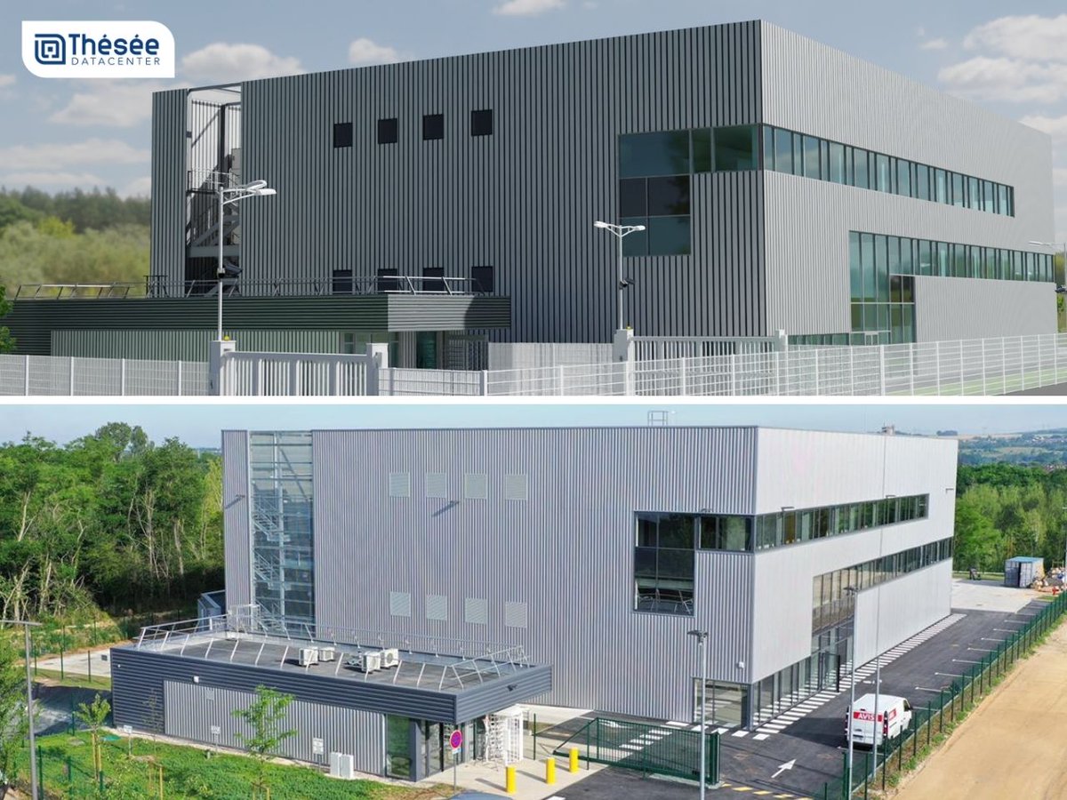 TheseeData's tweet photo. Photographie de la semaine, le avant/après : de la maquette à la réalité ! 📸
#ThéséeDataCenter #datacenter #chantier #France #aubergenville https://t.co/CMN8o3kyF6