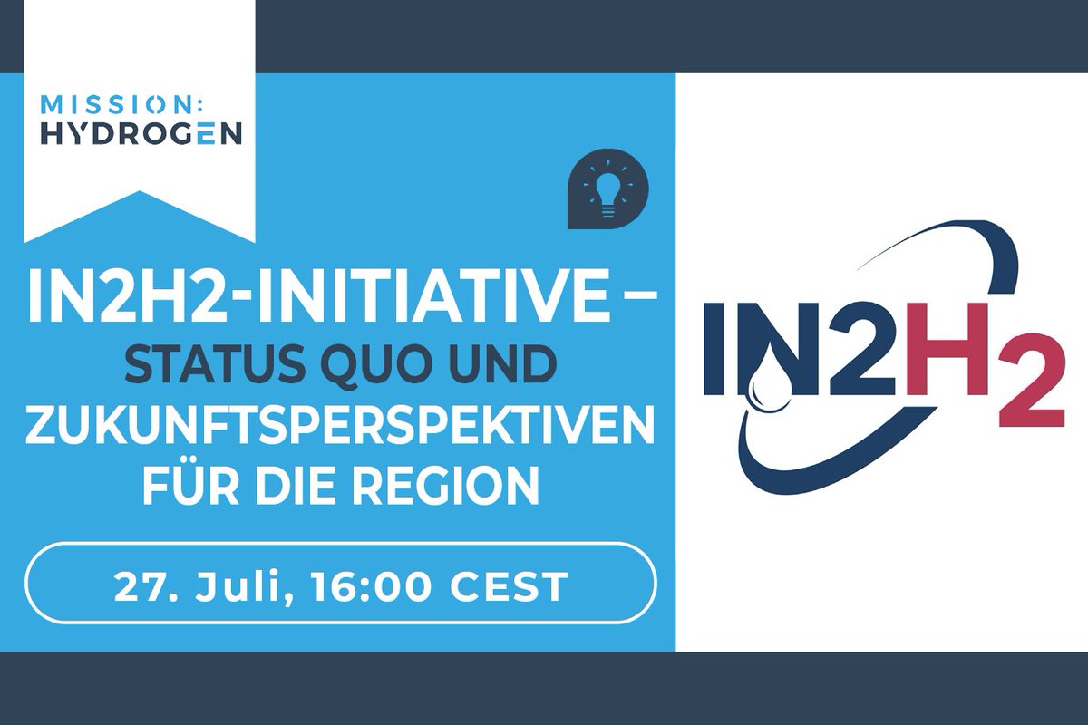 IN2H2-Initiative – ​​​​​​​Status quo und Zukunftsperspektiven für die Region. Jetzt zum kostenlosen Webinar am 27. Juli 2021 anmelden: wasserstoffregion-ingolstadt.de

#missionhydrogen #wasserstoff #hyexperts #hyland #Ingostadt @WE_Simulation @misshydrogen20