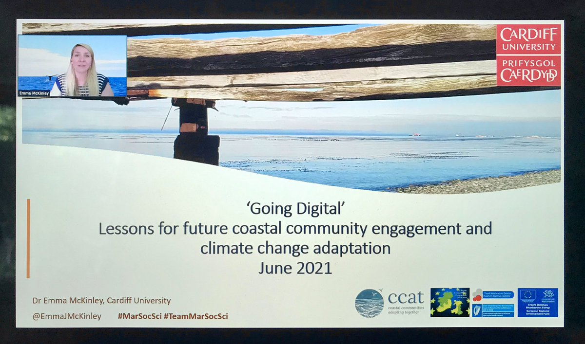 fe_terra's tweet photo. Excellent talk by @EmmaJMcKinley at @EfA2021 on the work of @ccatproject about coastal community engagement #GoingDigital due to #covid pandemic 
#coastalcommunities
#climateadaptation
#EvidenceforAction https://t.co/eRxrmVY0e0