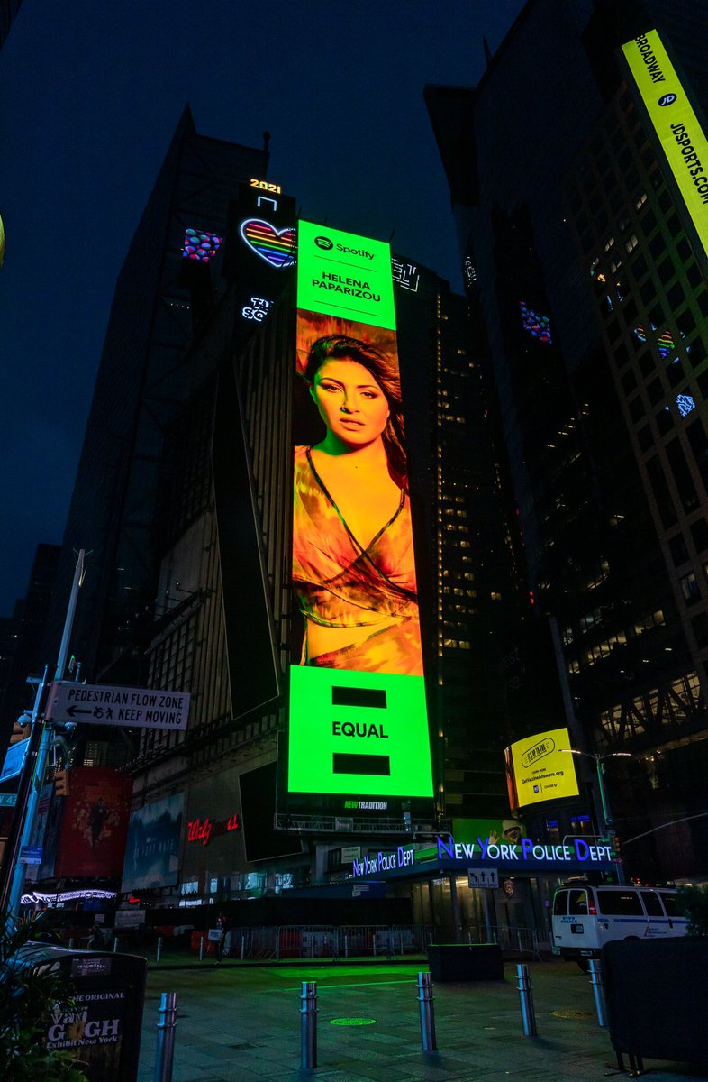 Hello NYC 🇺🇸♥️ So happy, honored &amp; THRILLED to be a part of #SpotifyEQUAL 🤩
 
Girls, together we can do it! 👠💋Thank u <a href="/Spotify/">Spotify</a> 🙏🏼

 #HelenaPaparizou #EQUALGreece #TimesSquare <a href="/MinosEmi/">MINOS EMI</a>