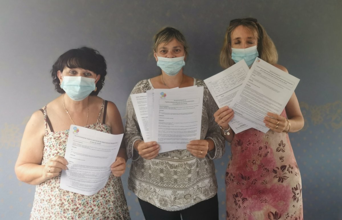 🤝ACCORDS CSE

Découvrez nos élues du personnel : Mme Bonhoure, Mme Marossi et la déléguée Syndicale Mme TRICOUT avec qui la Direction a travaillé de longs mois pour aboutir à la conclusion d'accords d'entreprise dans le cadre de la qualité de vie au travail 😀 .